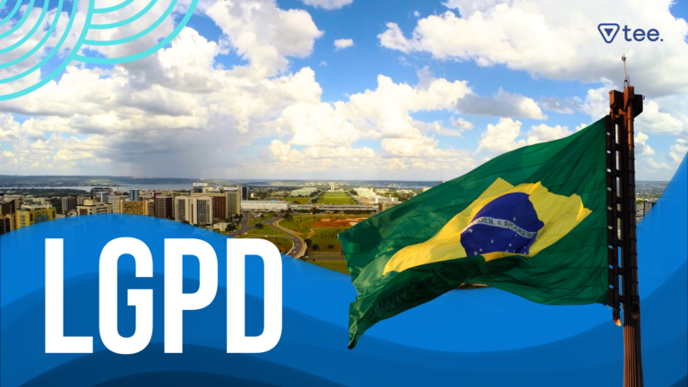 Bandeira do Brasil com Brasília ao fundo